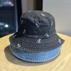 New casual fashion washed denim embroidered fisherman hat for women, Korean version, sweet, unique, and super stylish hat2026Tide