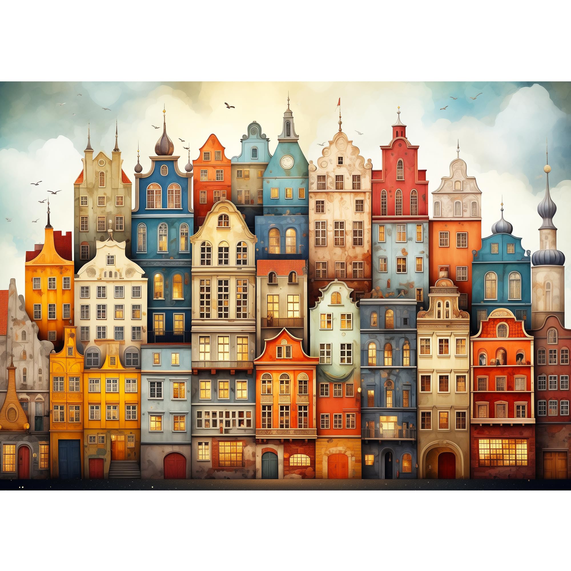 

Пазл MISITU 1000 элементов головоломка Пейзаж Живопись Город Здание Город Подарок День рождения Рождество Стильный интерьер Фэнтези Город x 70 (50 см)