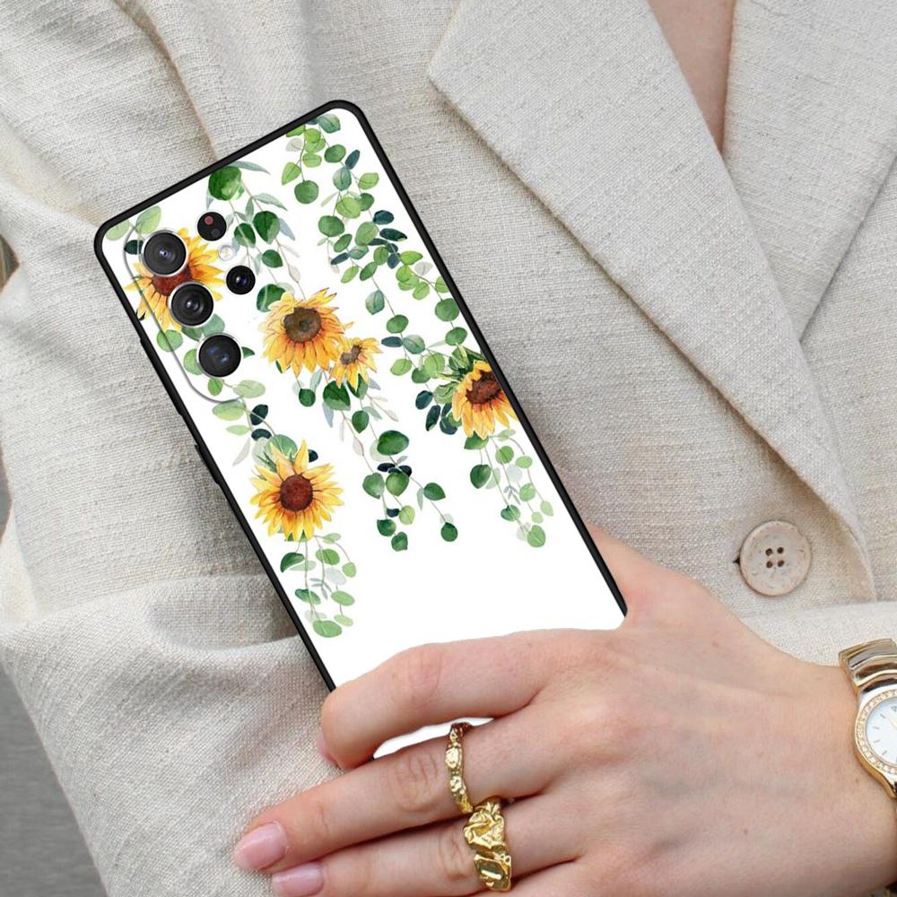 Sunflower Floral Cell Phone Case for Samsung Galaxy S26 Ultra S25 S24 S23 S22 S21 S20 Note10 Cover