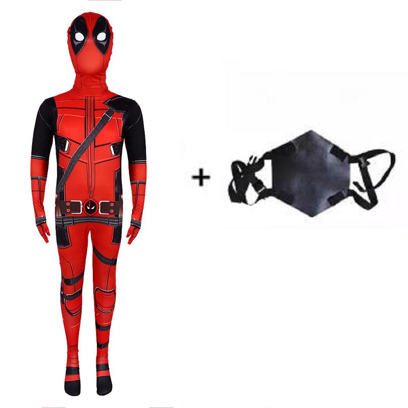 Spooky Holiday Superhero Deadpool Cosplay Suit Jumpsuit Backpack Fantasy Movie Character Mask Tights Featuring Sword Plus Pouch Holiday Collection