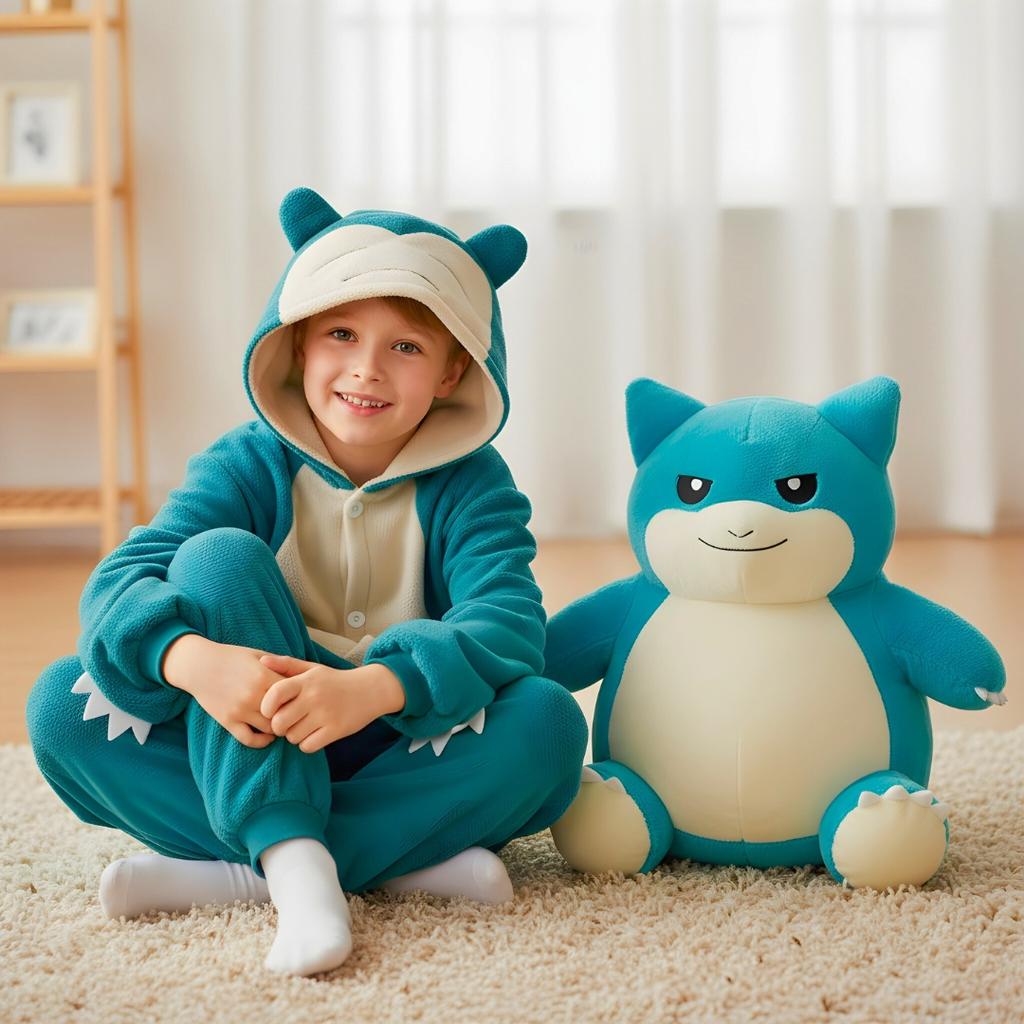 Piżama Onesie Kigurumi Kostium Przebranie Pokemon Snorlax Dzieci 95 - 105Cm