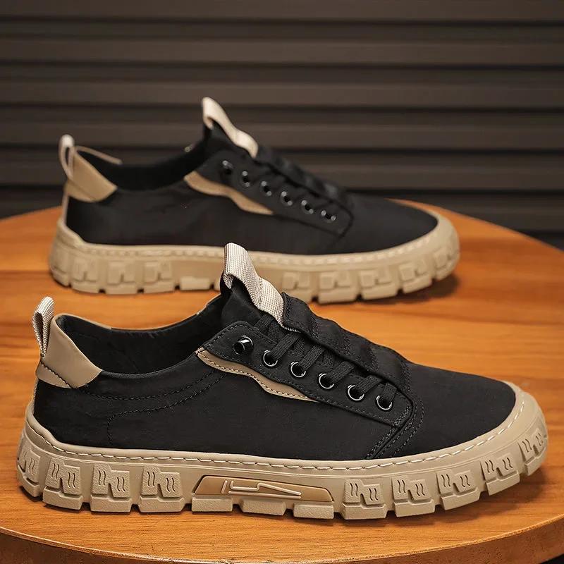 Fashion Casual Shoes for Men Outdoor Breathable Men's Sneakers Lace Up Walking Shoes Platform Vulcanized Shoe Mens Tennis Shoes
