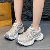 European station mesh thick-soled dad shoes women's 2025 spring new Bajia heightening breathable straps sports and leisure shoes