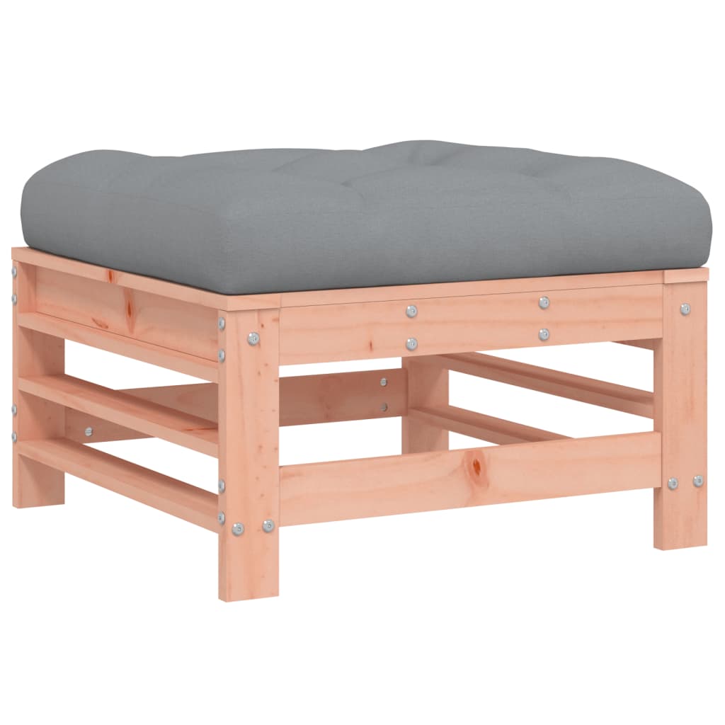 Garden Stool with Cushion Solid Douglas Fir Wood