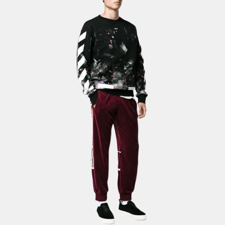 Off-White Galaxy Brushed Print Sweatshirt 'Black' Men's OMBA003F176190309901