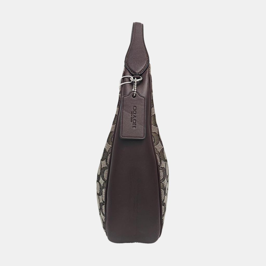 [Pre-Owned] Carmen 29 Signature Jacquard Zip Closure Smooth Leather Tote Shoulder Bag Large - Excellent #1WD3L03
