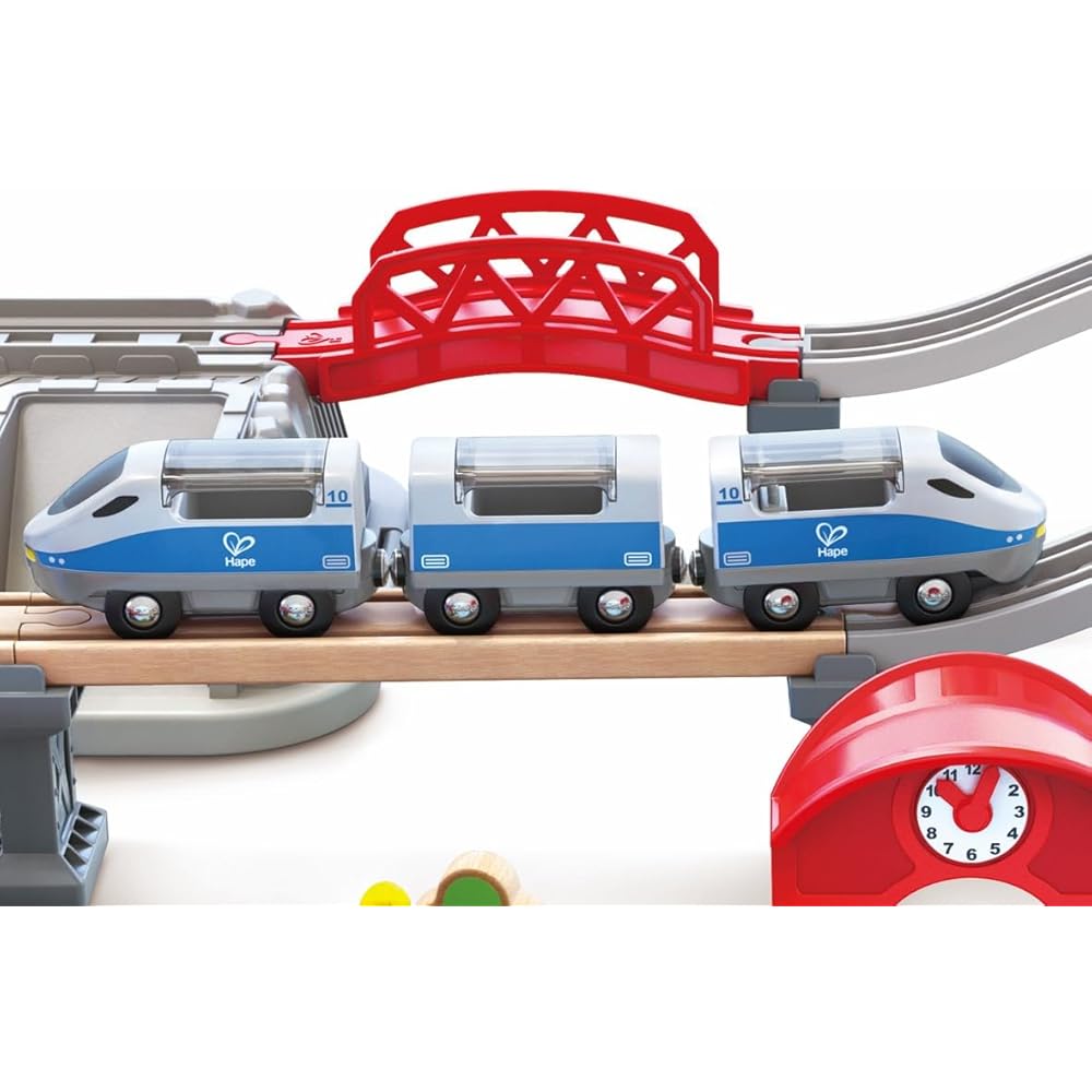 Hape City Rail Box Set Wooden Educational Toy 75x87x14cm for Ages 3 and Up