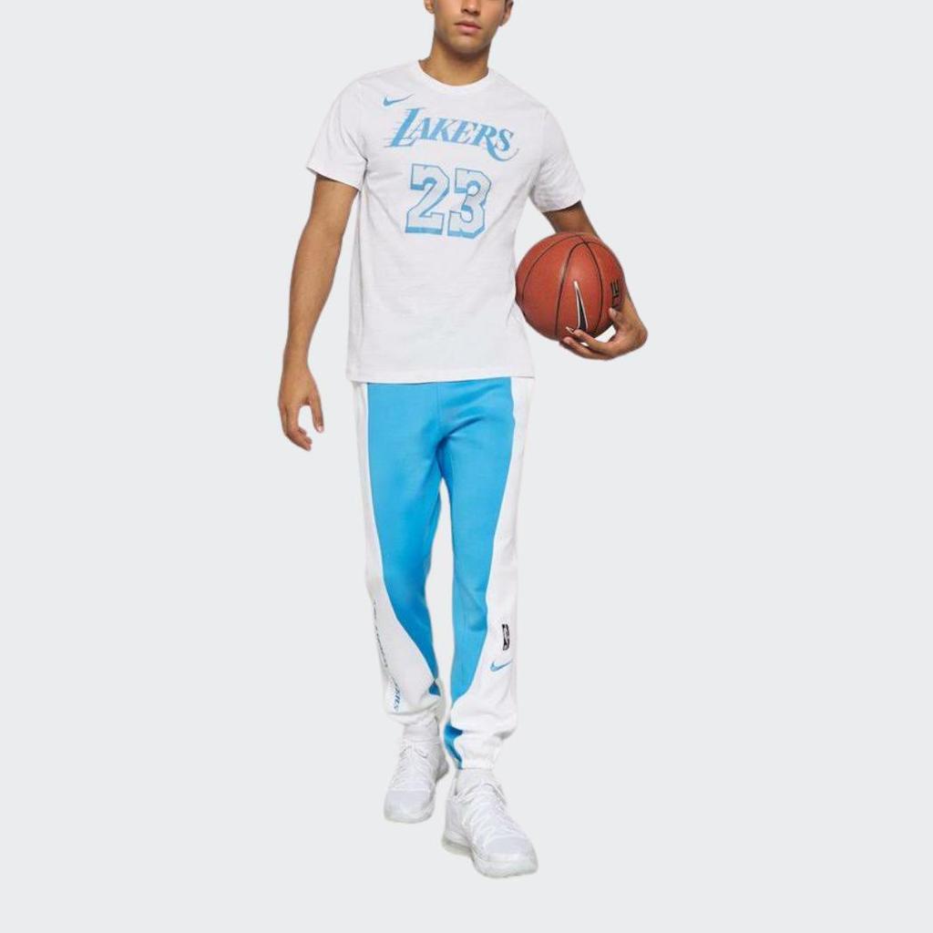 Nike NBA Basketball Sports Print Short Sleeve T-Shirt Featuring LeBron James No. 23 Men Tops White CT9428-103