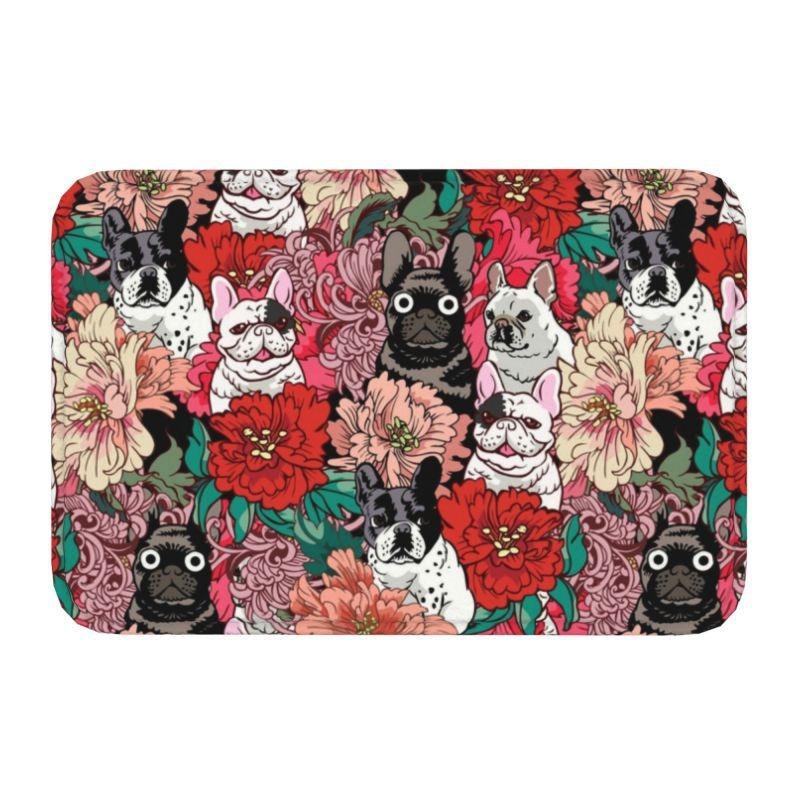 Colorful Puppy Flower Carpet for Living Room Bedroom and Home Decoration - Cartoon Dog Print Pattern Anti Slip Carpet