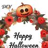 Kreative Herbst-Geschenkideen Halloween-Kranz Wandaufkleber, Glückliche Girlande Aufkleber, Retro-Kürbis Wetterfeste Glasornamente & Rose Wasserdicht