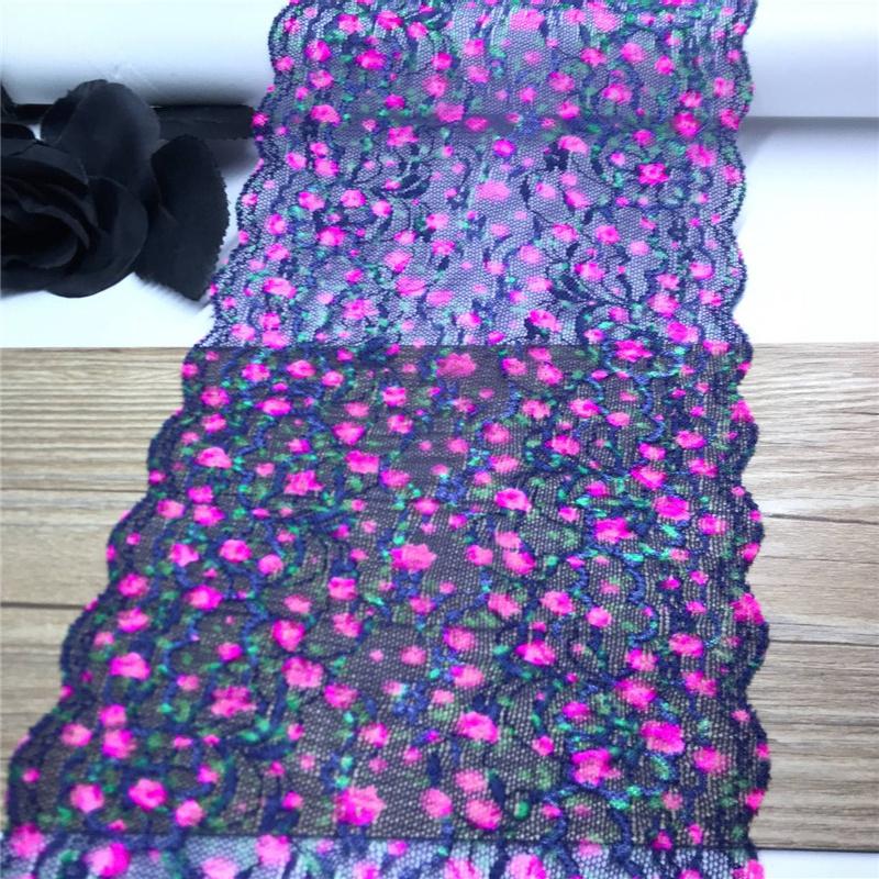 16.5cm wide Multicolor Elastic Lace, Stretchy Spandex Sewing Lace Trim for Lingerie, Bra, Underwear, Garment, Crafting