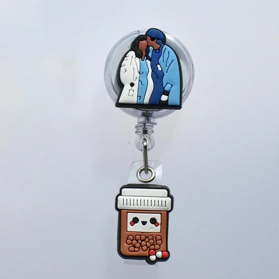 

Work Retractable Badge Reel with Card Holder Reel Clip Key Ring Retractable ID Card Holder Key Chain for Office Name Tags