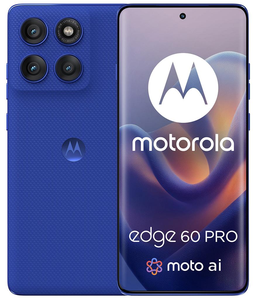 Etui Typu Portfel Do Motorola Edge 60 Pro - Niebieski Pokrowiec Canvas + Szkło
