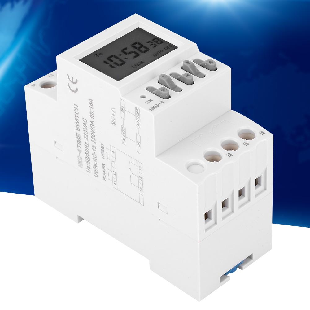 NKG4 Programmable Timer Switch Din Rail Timing Control Switch AC220V 3A