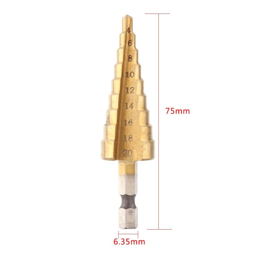 Hex Shank Step Drill Bit High Speed Steel Step Drill Bit Set Durable Hole Cutter  Wood