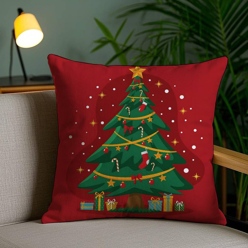 Christmas Tree Pillow Case Anti-dustmite Invisible Zipper Sofa Bed