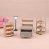 1/12 Dollhouse Shoe Cabinet Bookshelf Floor Lamp Wall Clock Dollhouse Living Room Furniture Decoration Dolls House Accessories