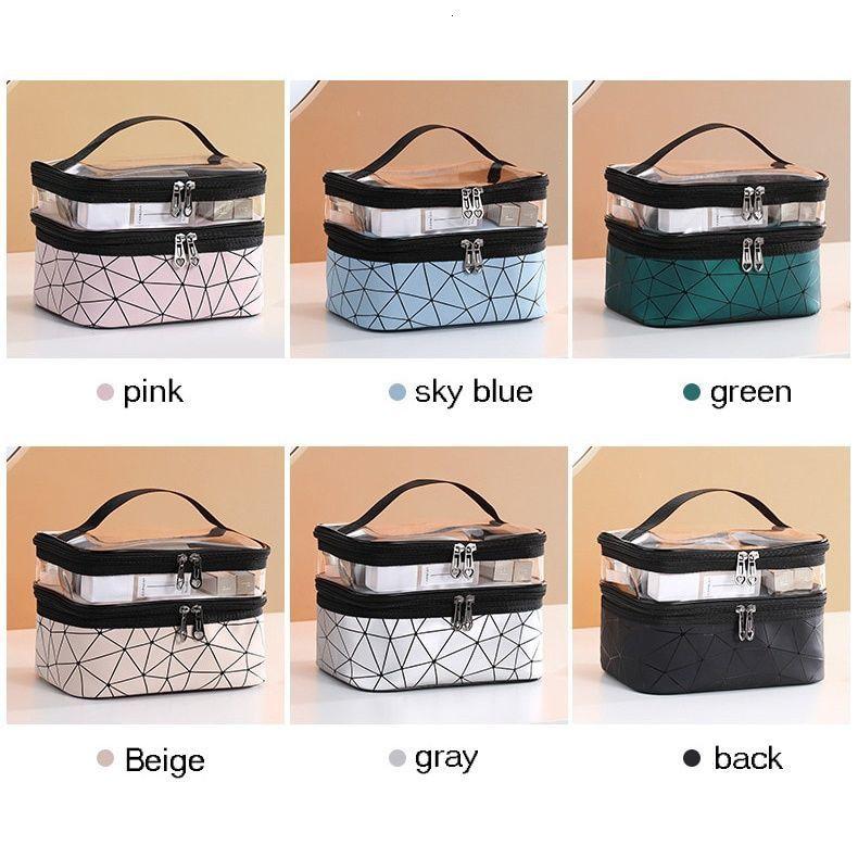 Multifunksjonsreise Klar sminkeveske Fashion Diamond kosmetikkveske Toalettsaker Organizer Vanntett toalettveske