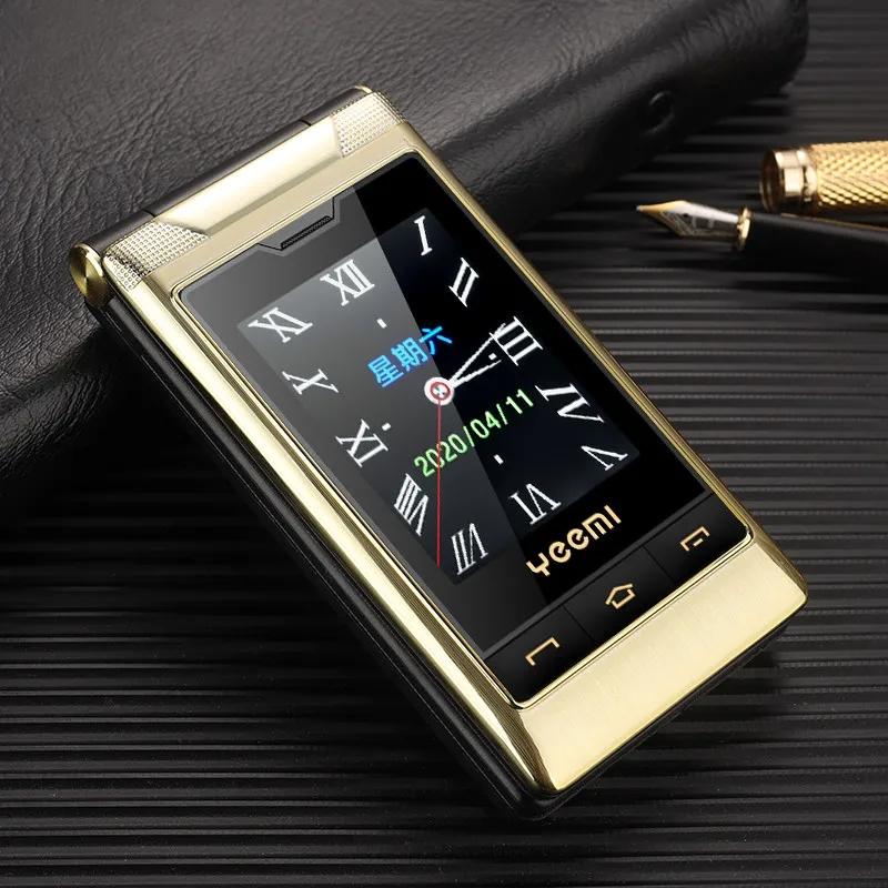 YEEMI G10-1 Handy Geschenk Ledertasche Dual-Display Dual-SIM 1800mAh Klapphandy Große Tastatur Große Stimme Große Schrift Feature-Phone für Senioren