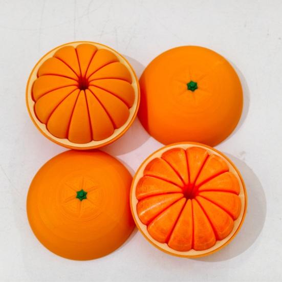 3D-printet Citrus Fidget Legetøj Stressreducer Udvidbar Spiral Kædebold med Glat Bevægelse Realistisk Appelsin Citron Legetøj Fokusforbedrende Gadget