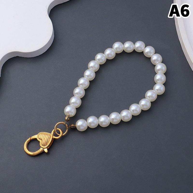 

Simulation Pearl Keychains for Women Beaded Car Pendant Aorpods Bag Decoration Mobile Phone DIY Jewelry Simple Decor