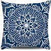 Decorative Throw Pillowcase 40x40cm Blue Modern Simple Square Pillowcase Sofa Farmhouse Living Room Cushion Cover