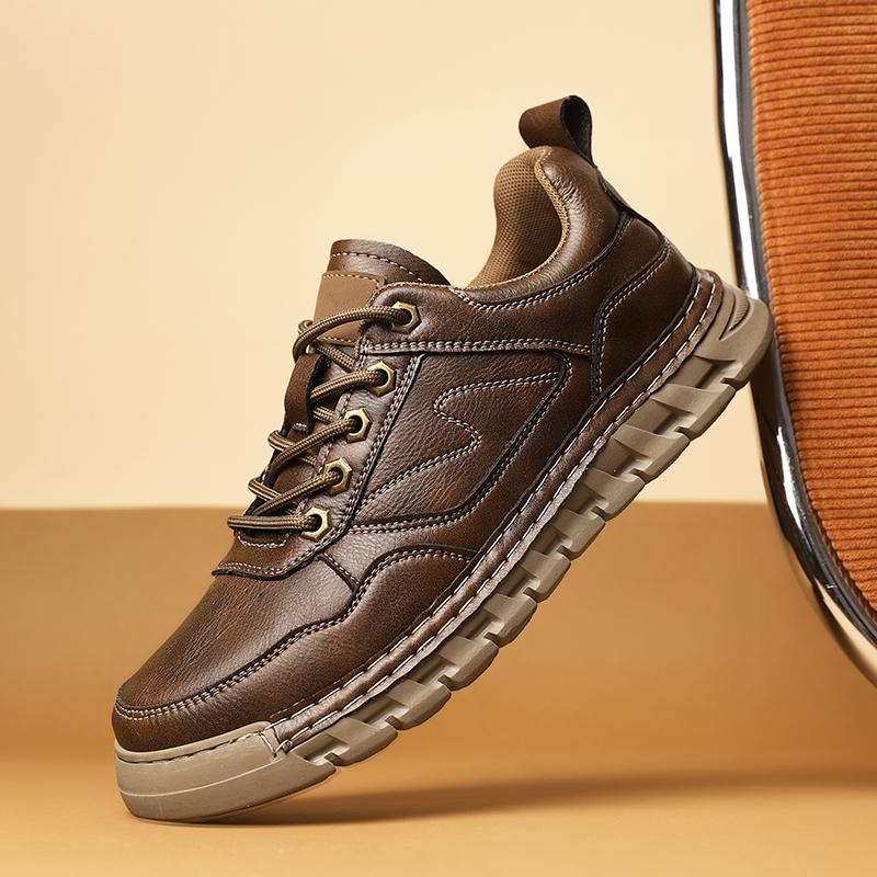 Fashion Outdoor Leather Casual Shoes Mens Comfortable Sneakers Lightweight Walking Shoes Tenis Masculino Male Treking Footwear Trainers