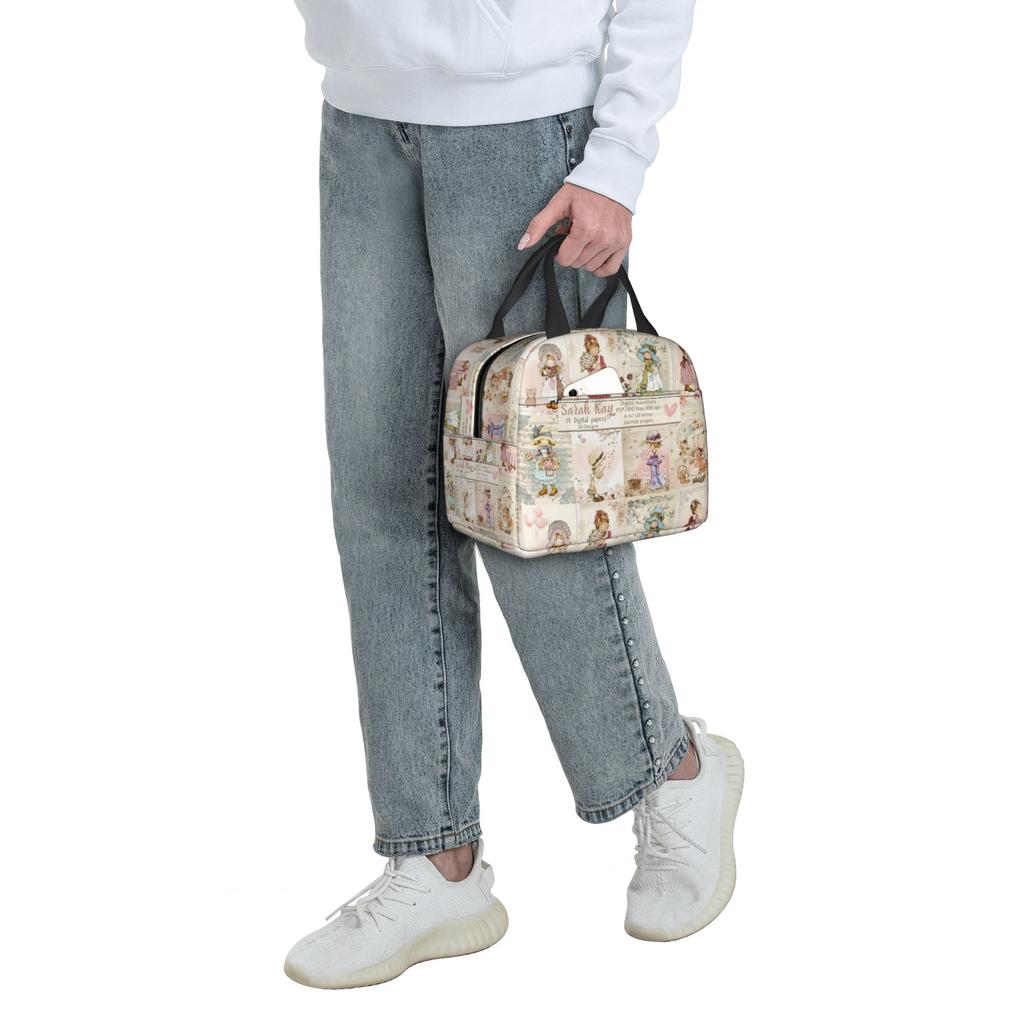 Cartoon S-Sarahs K-Kays Kawaii Girl Resuable Lunch Box for Women Leakproof  Cooler Thermal Food Insulated Lunch Bag Office Work