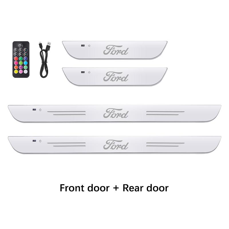 LLKD4 Ford ST Mondeo Focus Edge Explorer Ecosport Ranger Fiesta Kuga Car LED Telecontrol Wireless Welcome Lamp Door Sill Pedal Light