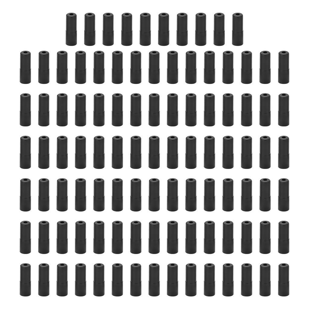 100pcs Brake Cable Ends Black Plastic Housing Ferrule Bike Cable End Caps for 5mm Diameter Brake