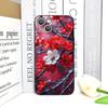 Retro Künstlerisches Rotes Blume Pflaumenblüte Muster Handyhülle für iPhone 17 16 12 11 14 Plus 13 15 Pro Max Mini X XS XR Weiche Hüllen