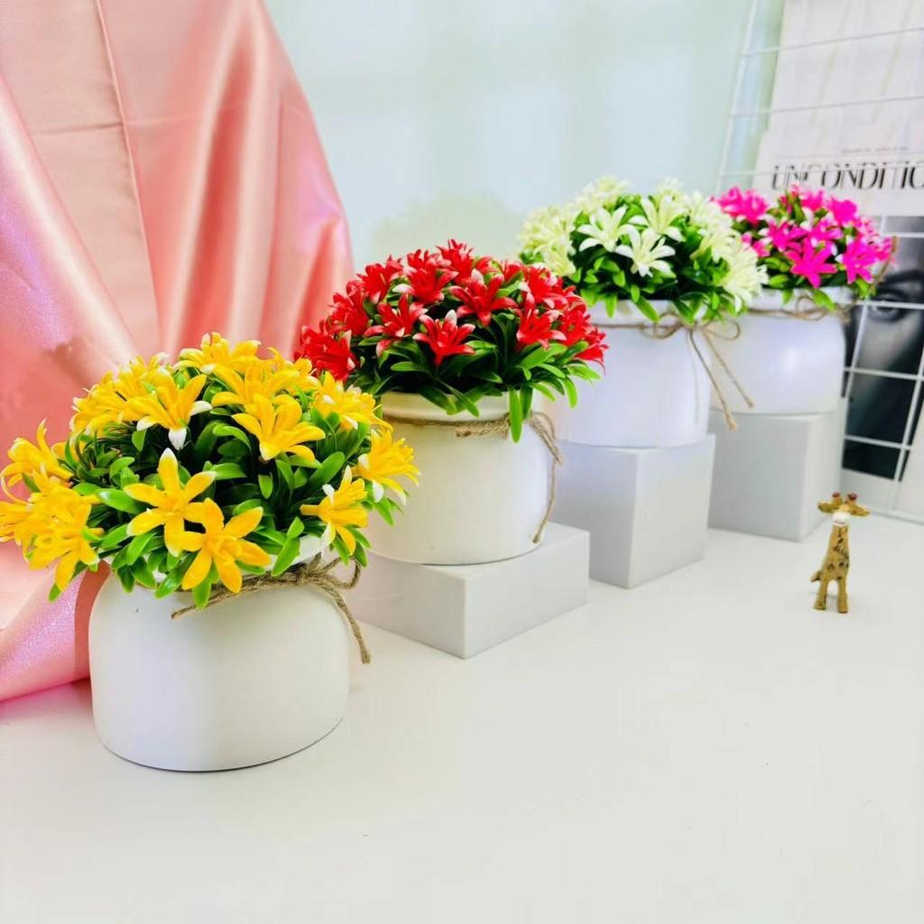 Artificial Orchid Flower Potted Plant Indoor Garden And Living Space Decoration