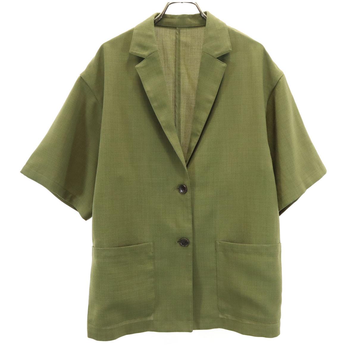 

FREAK S STORE Куртка с коротким рукавом, похожая на лен, S, хаки, женская, б/у