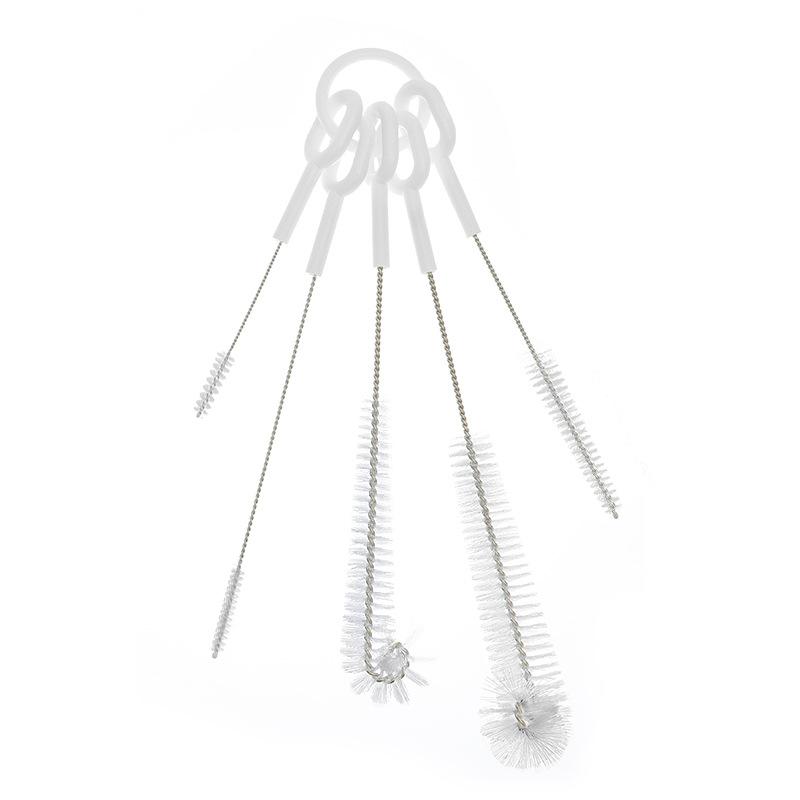 3778 5-Piece Set Of Suction Pipe Brush Cup Scrubbing Cup Artifact Small Brush Cleaning Brush Gap Teapot Mouth Milk Bottle Brush