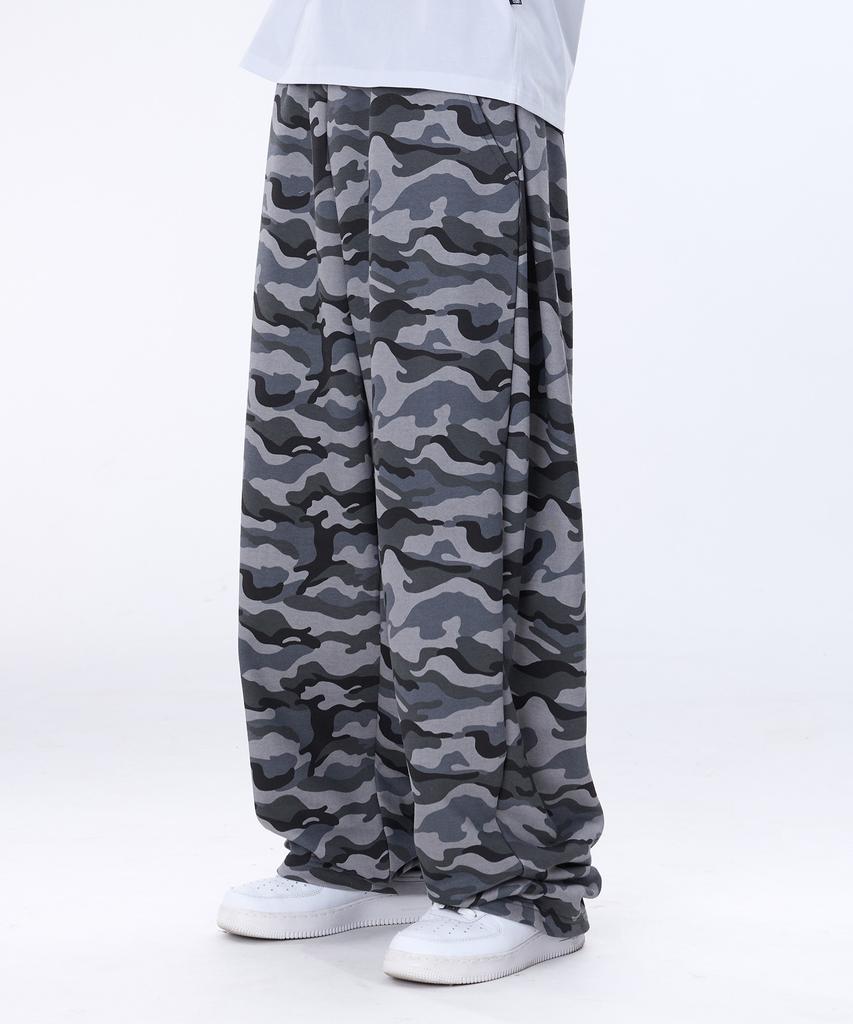 Yosemiti Gekräuselte Raffung Ballon-Jogginghose Camouflage Grau Ylp-602