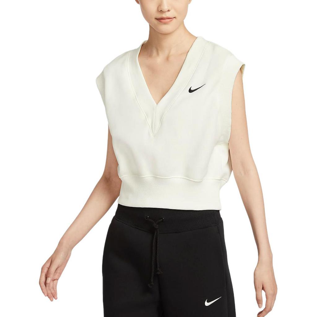New Nike Sportswear Phoenix Fleece Tank Top Women's Canvas White/Black FV6317-133