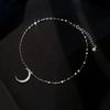 925 Sterling Silver Moon Anklets For Women Adjustable Chain Simple Trendy Anklet Jewelry Gift