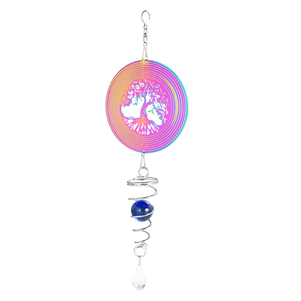 Gradient Color Wind Spinner Stabilizer Gazing Ball Spiral Tail Tree Of Life Wind Chimes Catcher Pendant Garden Hanging Decor Quality