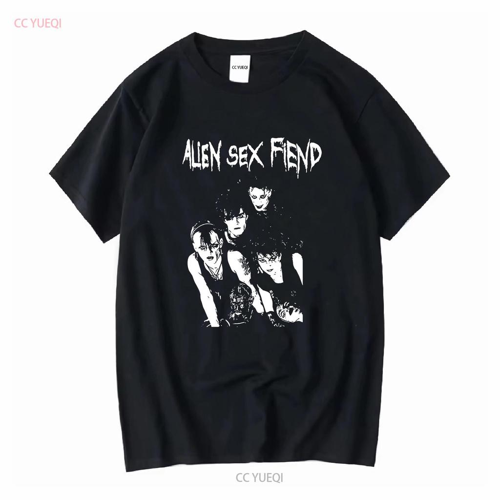 Ladies Alien Sex Fiend Band Photo Official T Shirt Womens Girls Vintage Washed Streetwear Homme Breathable Versatile Soft