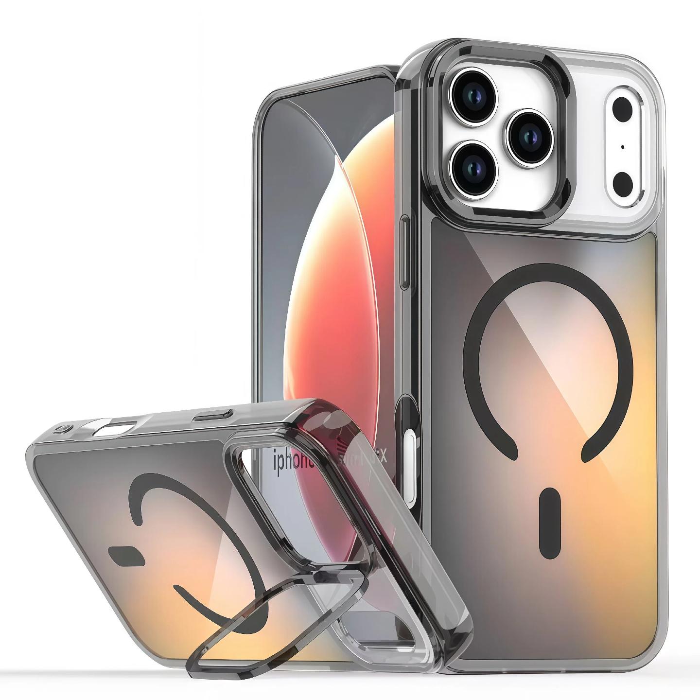 

Чехол для телефона с градиентным цветом для iPhone 17 Pro Max и 17 Air с противоударным креплением для камеры iPhone Air чёрный