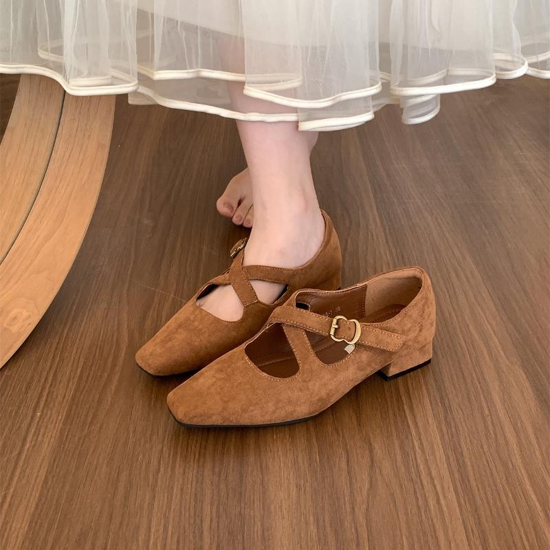 Fashion 2024 New Fashion Women's Shoes Cross Buckle Simple Flat Shoes Black and Red Punk Style  Handmade Shoes Black Heels