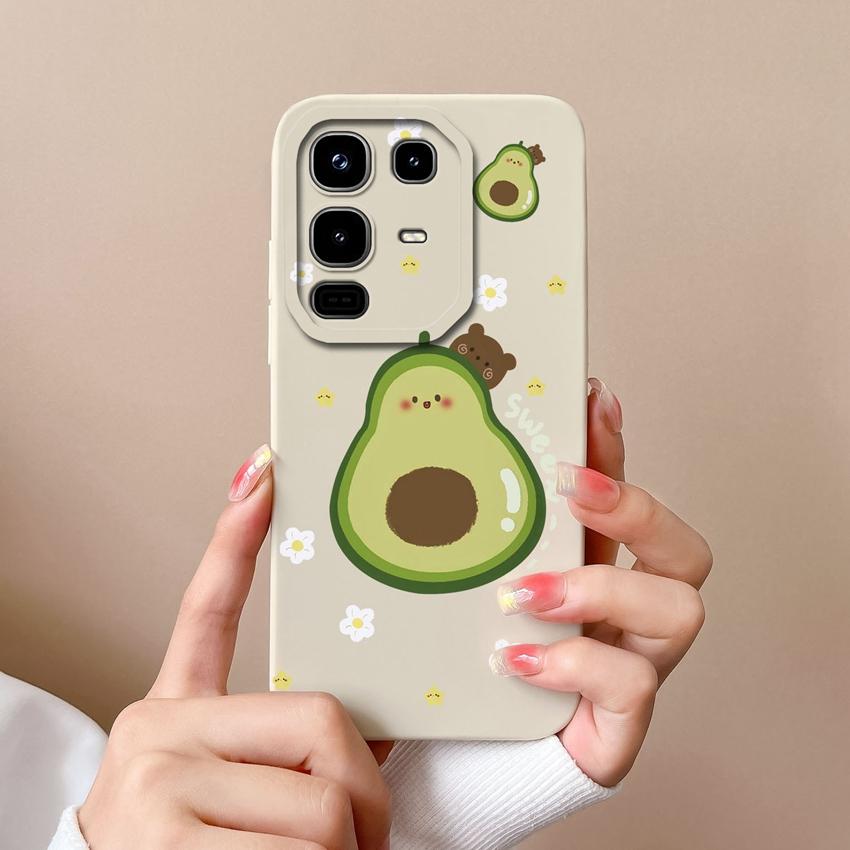 Phone Cover For Infinix Note 50 50X Pro Plus 50S Cute Cartoon Avocado Pattern Square Soft Liquid Silicone Advanced Dustproof Shell For Infinix Housing