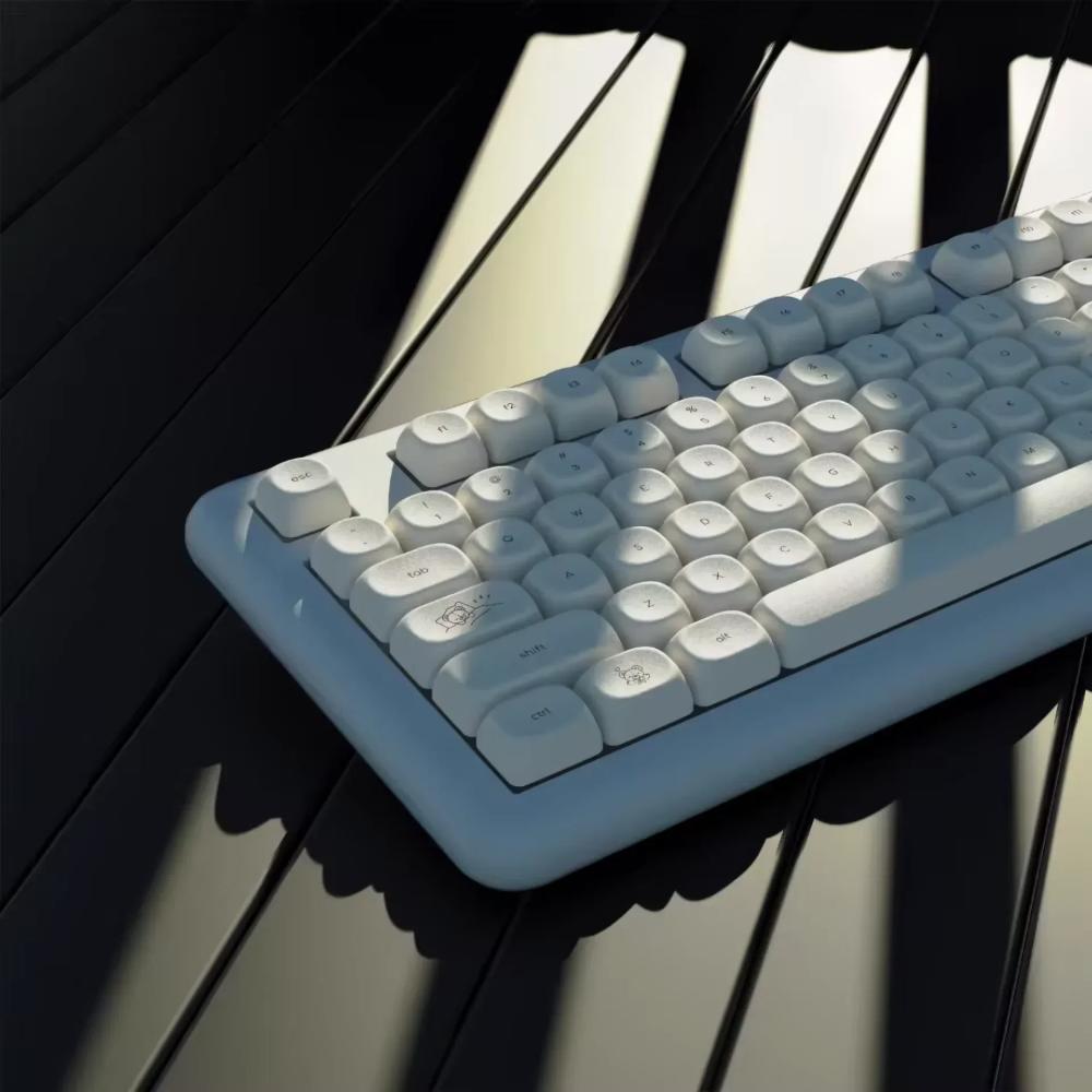 Xiaomi Cute Bear MOA Keycap Set PBT 125 Keys Small Font Milk White for MX Switch 60/84/90/104/108 Layout Mechanical Keyboards