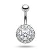 Hypoallergenic Belly Button Ring 316 Stainless Steel Shiny Zircon Fashion Navel Piercing Jewelry for Summer Beach Vacation
