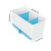 Separated Washable Kitchen Draining Rack Spoon Chopsticks Storage Box Holder Organizer (Blue)