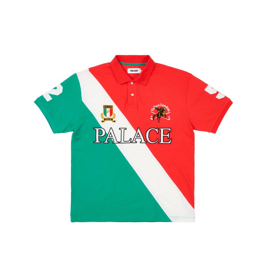 Palace Geezer Polo Red/Green Unisex Tops P28ES058