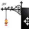 Thickened Iron Wall Mount Vintage Hanging Stand, Retro Decorative Hook Rack for Small Waterproof Rust-proof Hanger Ornaments, Black Wrought