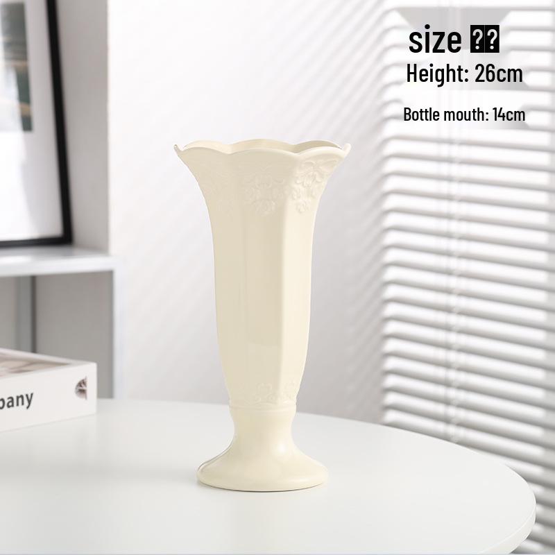 Elegant Ceramic Lily Vase for Hydroponics - Modern Minimalist Display Piece