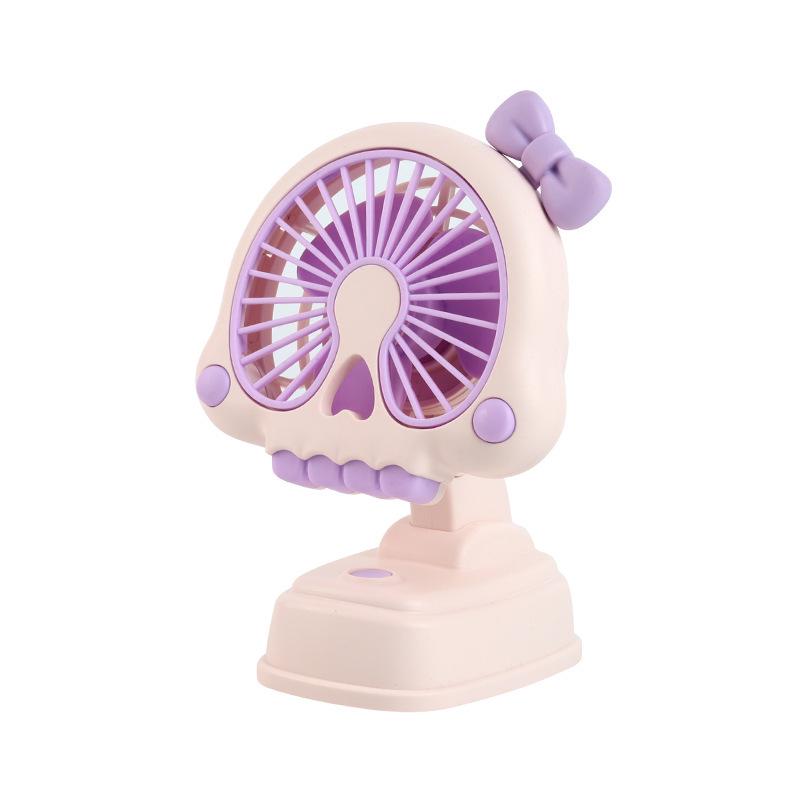 Portable USB Rechargeable Silent Desk Fan - Strong Wind for Students Color Box Packaging + USB Charging Cable