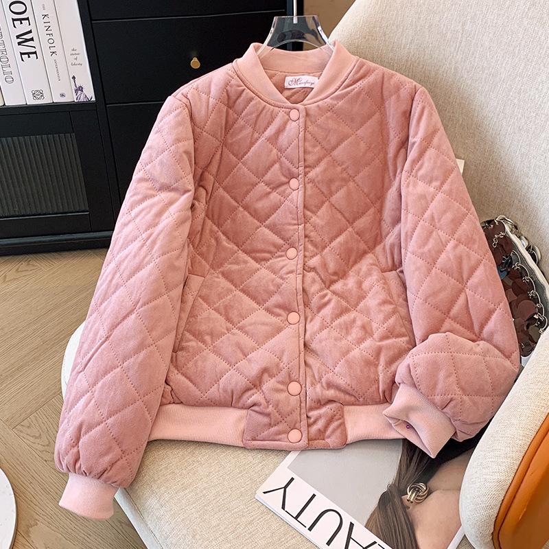 Cotton Jacket, Women, New Autumn and Winter Styles, Fashionable, Gold Velvet, Short Lightweight Jacket, Warm Jacket, Cotton Padded Jacket